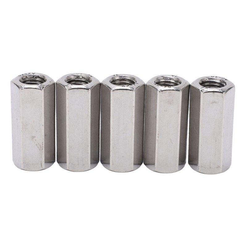 5Pcs Coupling Nut Hex Stainless Steel Anti Corrosion M12 Connector