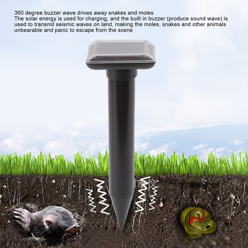 Ultrasound Snake Repeller Mini Solar Powered 360 Degree Buzzer Waterproof