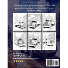  Sattelschlepper Malbuch für Erwachsene: Sattelschlepper Für Männer Malvorlagen Für Erwachsene Zur Entspannung Und Achtsamkeit, Perfekte Geschenke Für Alle Altersgruppen (German Edition)