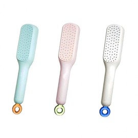 Self-Cleaning Hair Brush Travel Brush Beauty Tool Hair Brush Pink 4ea