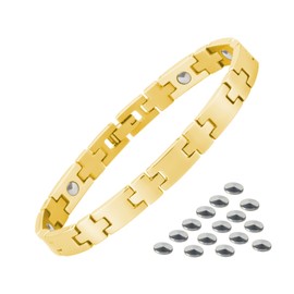 BEFOSHINN Pure Titanium Germanium Bracelet, Gold Men's Bracelet, 9 Tablets, 9 Tablets, 99.999% Purity, Germanium, Static Electricity, Lightweight, Simple and Fashionable, Suitable for Everyday Wear,