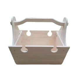 diceevil Portable Wine Picnic Table, 2 in 1 Folding Wooden Picnic Basket Table with 4 Glass Holder