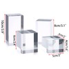 BTSKY 4 PCS Cube Acrylic Display Stands - Clear Solid