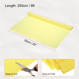 Rebower Crepe Paper Sheets, 50cm Wide 250cm Long Crepe Paper Roll Yellow Crepe Paper, [for Paper Flowers Making DIY Gift Wrapping Paper Crafts Party Streamers Deco]
