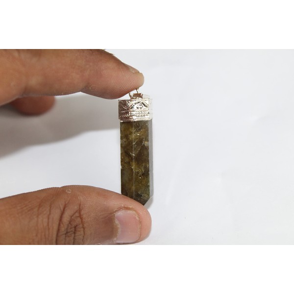 Jet Labradorite Point Pendant Gemstone Healing Booklet Crystal Therapy Reiki Chakra Balancing