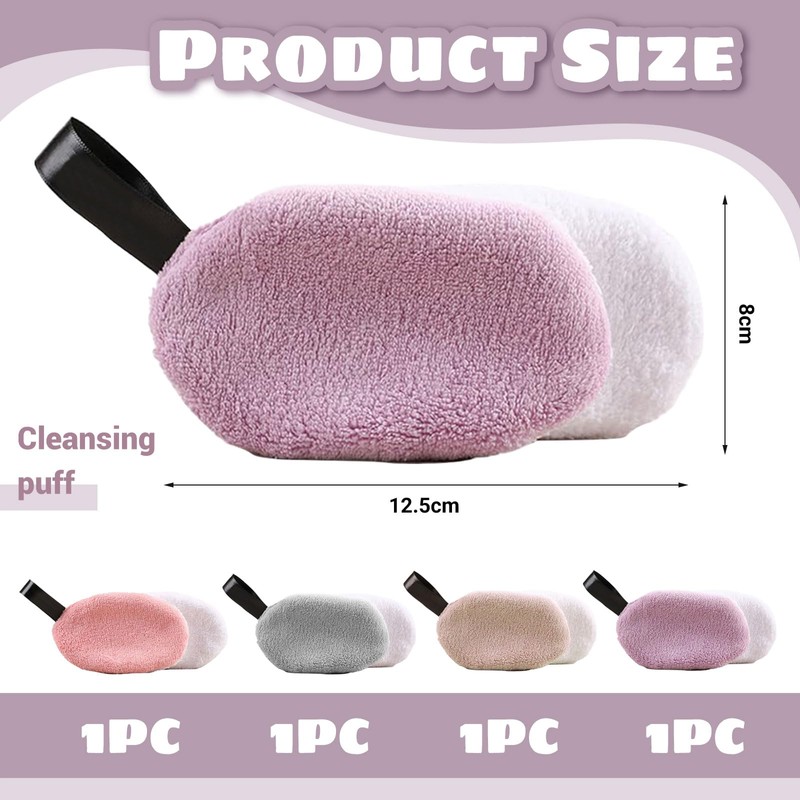 Bzzerumy Washable make-up pads, set of 4, made of microfibre