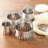 Kookia Stainless Steel Round Cookie Cutters with Fluted Edge, Professional