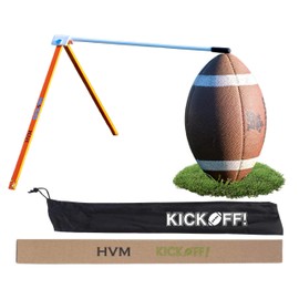 HVM Kickoff! Premium Football Holder - Field Goal & Extra Point Kicking Tee, Any Size Football, Orange and White