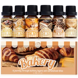 SNOWSEN Bakery Essential Oils Gift Set, SNOWSEN Dessert Fragrance Oils for Diffuser for Home, Pumpkin Pie, Waffle, Coffee Cake, Chocolate Cupcake, Gingerbread, Snickerdoodle Aromatherapy Oils