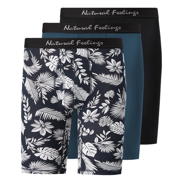 Natural Feelings Mens Underwear Modal Boxer Briefs 9 Inch Long