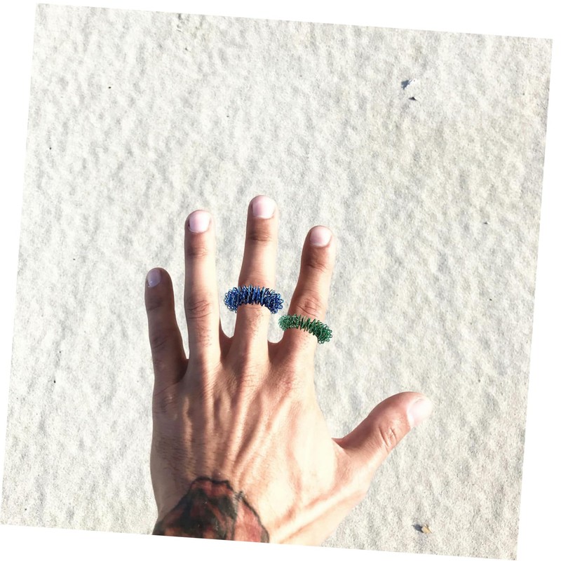 Mikinona 6Pcs Finger Acupressure Massage Rings Hand Fidget Stress Reducer