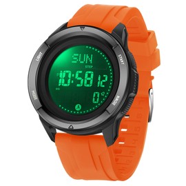 BIEWO Men's Military Sports Watch Digital 5ATM Waterproof Fitness Watch with Compass Metronome Calories Stopwatch Pedometer Running Watch