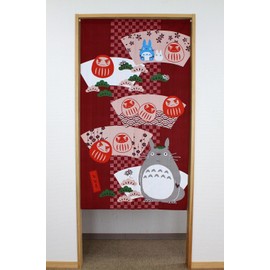 Cosmos Studio Ghibli My Neighbor Totoro noren(Japanese curtain) Bring good luck series "Daruma Doll" 85x150cm 10730