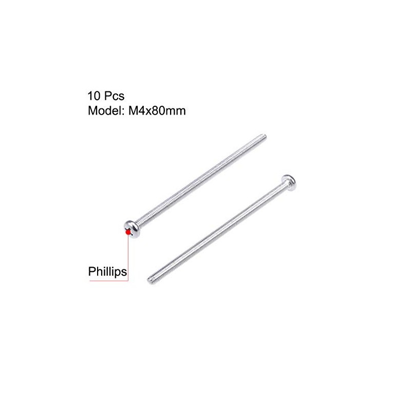 sourcing map Machine Screws Plate Phillips Head Screws M4 x