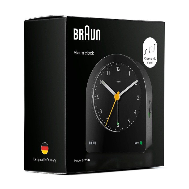 Braun Classic Analogue Alarm Clock with Snooze and Continuous Backlight,