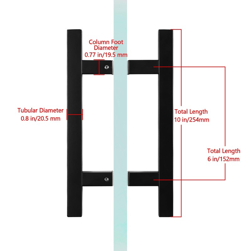 Rackickyer Back to Back Ladder Shape Frameless Glass Shower Door