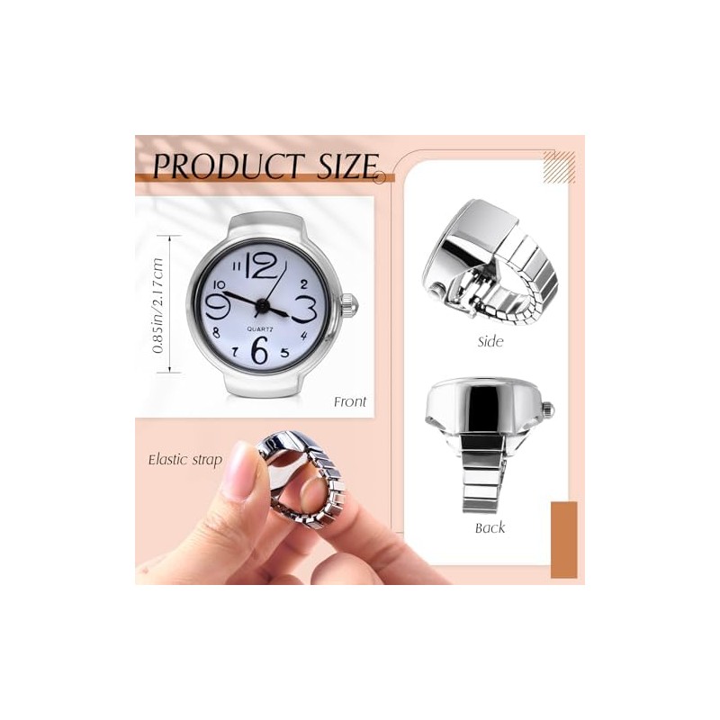 Landical - Juego de 10 relojes de dedo ajustables para