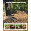 VEVOR Garden Fork, 5-Tine Gardening Pitchfork with Metal Handle, 41