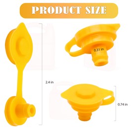 MEAJOO 10 PCS Small Universal Can Vent Cap, Compatible for Most of The Cans Old Style Water Gas Jug (Black & Yellow)