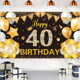 13th Birthday Backdrop Banner,BTZO Happy 13th Birthday Decorations,Blue Silver Fabric Photo Backdrop Background for Boys and Girls 13th Birthday Party,180×110cm