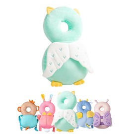 XIGUI Toddler Baby Protection Backpack, Toddlers Head Safety Pad Cushion, Adjustable Toddlers Head Safety Pad Cushion Backpack (Blue-Owl)