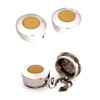 Button Clips Button Topper Cover Round Silver Light Brown Lacquer