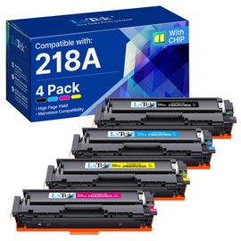 LxTek 218A/X Toner Cartridges (with Chip) High Yield Compatible Replacement for HP 218A Toner Cartridges 4 Pack for HP Color LaserJet Pro MFP 3301fdw/cdw/sdw 3201dw W2180A/X (BCMY, 4-Pack)