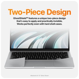 UPPERCASE GhostShield Premium Palm Rest Protector Skin Cover Set, Scratches and Wear Protection, Compatible with MacBook Air 13" 2022 2024 with M2 M3, A2681 A3113, Silver