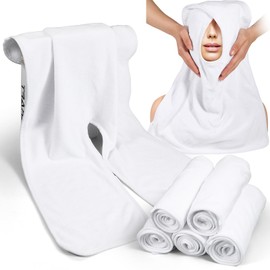 HOFURME 6 Pcs Facial Towels for Estheticians – Microfiber Soft Spa Towel for Skincare, Massage & Professional Use (White)