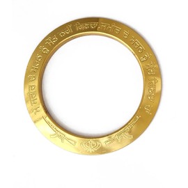 Galaxie Karmaa Golden Color Punjabi Sikh Kara Kada For Men And Women (Golden, 2/14)