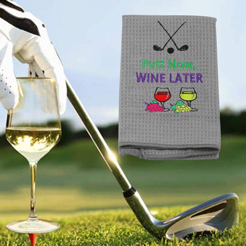 PXTIDY Golf Gift for Women Men Putt Now Wine Later