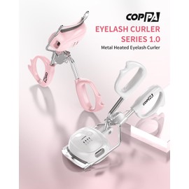 COPPA Beheizter Wimpernzange, EC-2 Metall Elektrische Wimpernzange Klassischem Klemmenstil mit 4 Temperaturmodi - Kein Ziehen Langlebig & Rutschfeste Fingergriffe für Natürliche Wimpernhebung, Weiß