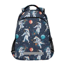 Laptop Backpack with Chest Strap, Astronauts and Space Motifs School Backpack, Travel Hiking Backpack for Boys Girls Teen Adult, Rucksack, Knapsack