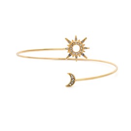 POYAMUSE Boho Style Upper Arm Bracelet for Women - Adjustable Armlet Armband Arm Bangle Jewelry for Minimalist Wedding Vacation (Sun moon)