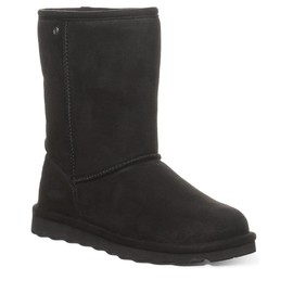 BEARPAW Women's Elle Short Vegan Black Size 9 | Women's Boot Classic Suede | Women's Slip On Boot | Comfortable Winter Boot