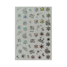 Christmas Nail Sticker Happy New Year Stars Snow Reindeer Tree A054 Laser Silver Nail Wraps Stickers Manicure Supplies for Women Nails Full Long Lasting Easy Apply and Remove