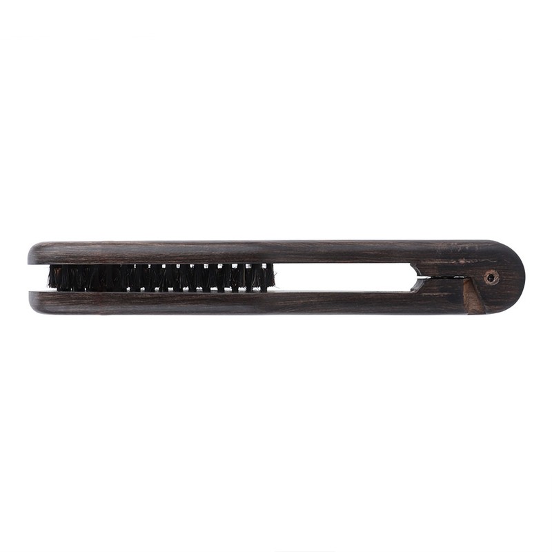 Professional Hairdressing Comb Double Brushes Wooden Anti static Hair Straightener