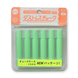 Japan 理化学 Dust Sleevless Fluorescent Green 6 Pieces of Chalk DCK – 6 – G