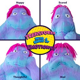 ORB Original Jumbo Hairdo Funkee Monkee (Blue/Purple) – Big 4.5 lb Stretchy Monkey with Hair - Funny, Squishy, Perfect to Squeeze for Stress Relief! Collectible Sensory Fidget Toy for Kids and Adults