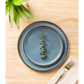 GBHOME Ceramic Dinner Plates Set of 2, 10.5 Inch Large Stoneware Plates for Kitchen, Microwave& Dishwasher Safe, Scratch Resistant