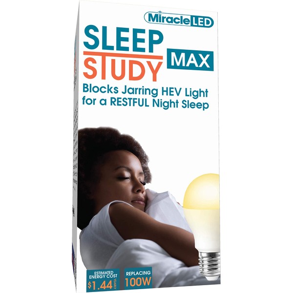 Miracle LED 12W Sleep Study MAX LED Night Time Light Bulb Replacing 100W, Amber Glow
