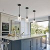 KLSS Black Pendant Lights Kitchen Island - Seeded Glass Pendant