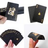 Plastic Magic Playing Cards, Black, Gold, PVC, Waterproof, Abrasion Resistant,