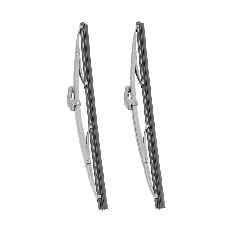 12in/30.48cm Front Windshield Wiper Blades Stainless Steel Polished Silver Universal