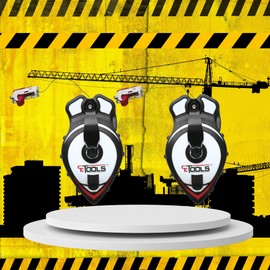 CE TOOLS SnapBack® Chalk with Releasable Tip Line Tool – Heavy Duty Chalk Line Reel for Construction, Contractor Marking & Jobsite Use (2 Unit)