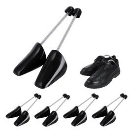 Incutex 5 pairs of shoe trees plastic, shoe stratcher, shoe shaper, variable up to size 44, black