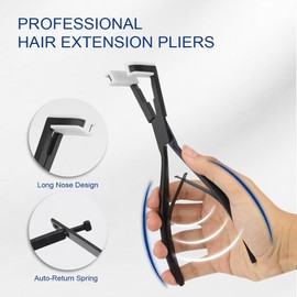 Lanshii Tape In Hair Extension Tool Kit Tape in Hair Sealing Pliers with Double Sided Replacement Tape Tabs Plastic Scraper Matte Black Alligator Clips