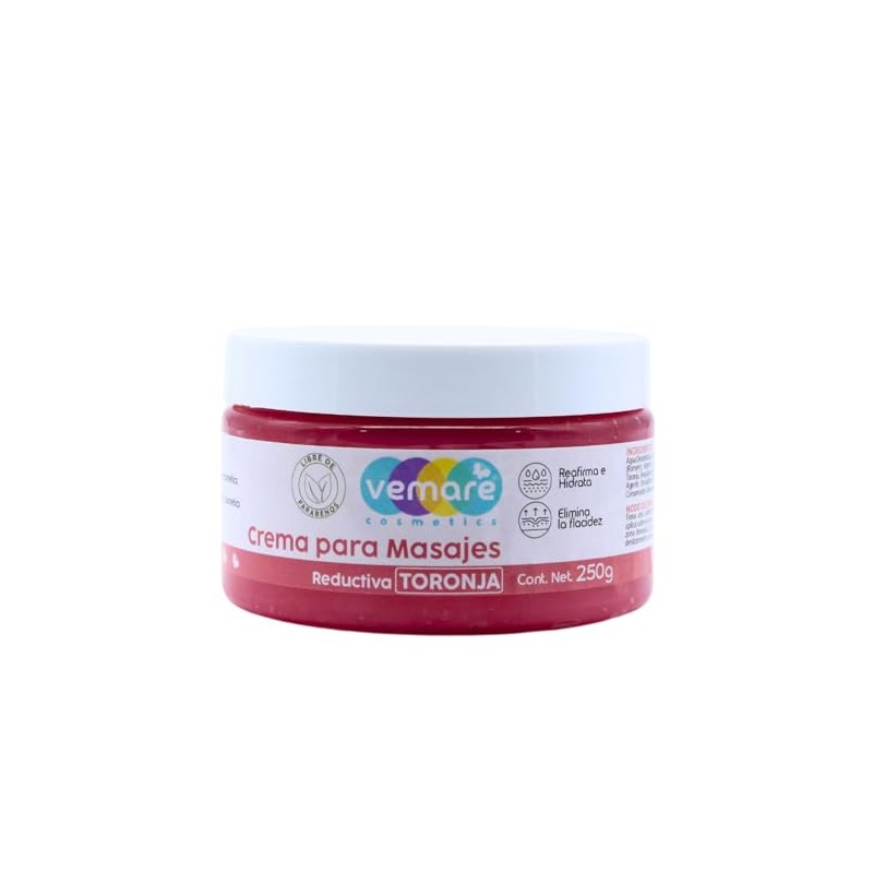 Vemare Cosmetics Crema Para Masajes Reductiva de Toronja Reafirma e