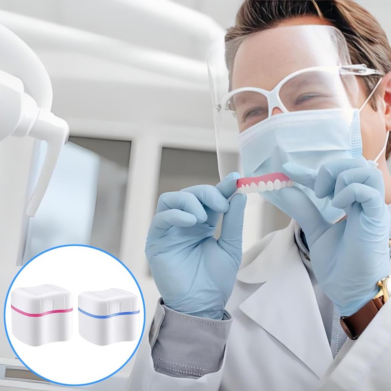 MITUMORMOR Pack of 2 Dentures Case, Dental Prosthesis Case, Dental
