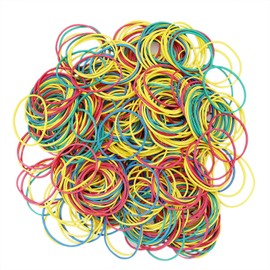 500pcs Rubber Bands Coloured Elastic Bands File Folder Elastic Rubber Bands Stationary Thick Strong Elastic Stretchable Bands for School Home Office Supplies Industrial Crafts DIY 38mm